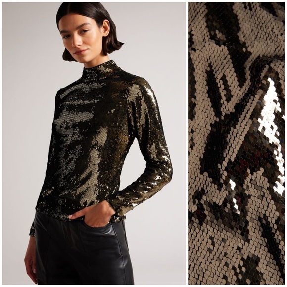 Ted Baker ~ Lovato Sequins Top - Picture 1 of 12